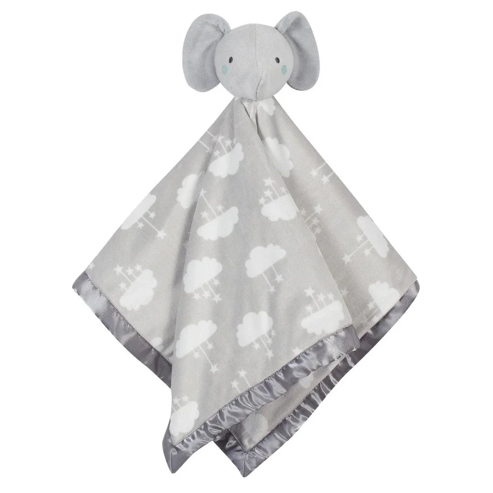 Parent's Choice XL‎ 24x24 Lovey Security Blanket Elephant Cloud Star Satin Trim